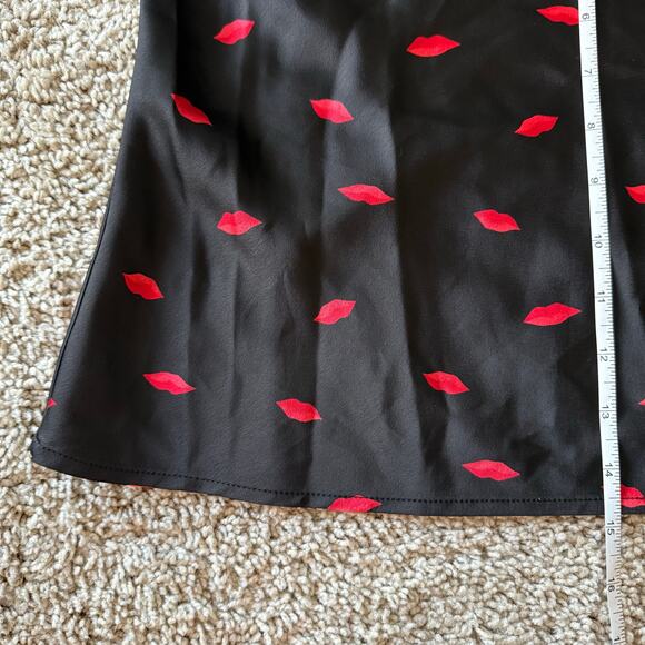 A New Day Women’s Silky Tank Top, Black with Red Lips, Size Small - Picture 5 of 5
